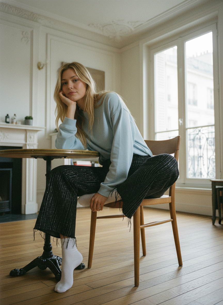 FLASH Black Glitter Jeans